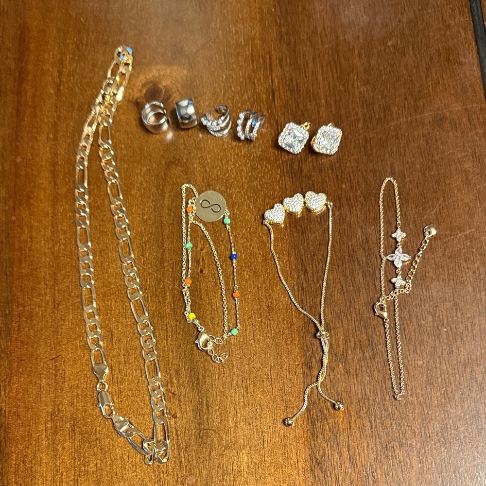 Bundle of Pretty Bird Yellow, White, Rose Gold-Plated Jewelry